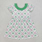 Baby Girl Short Sleeves St Patrick Bows Knee Length Dress