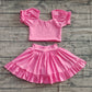 Baby Girl Pink Shirt Tops Skirt Yoga Active Wear Clothes Set RTS