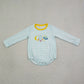 Sibling Baby Boys Kids Embroidery Space Rocket Stripes Romper Shirt Set Clothes RTS