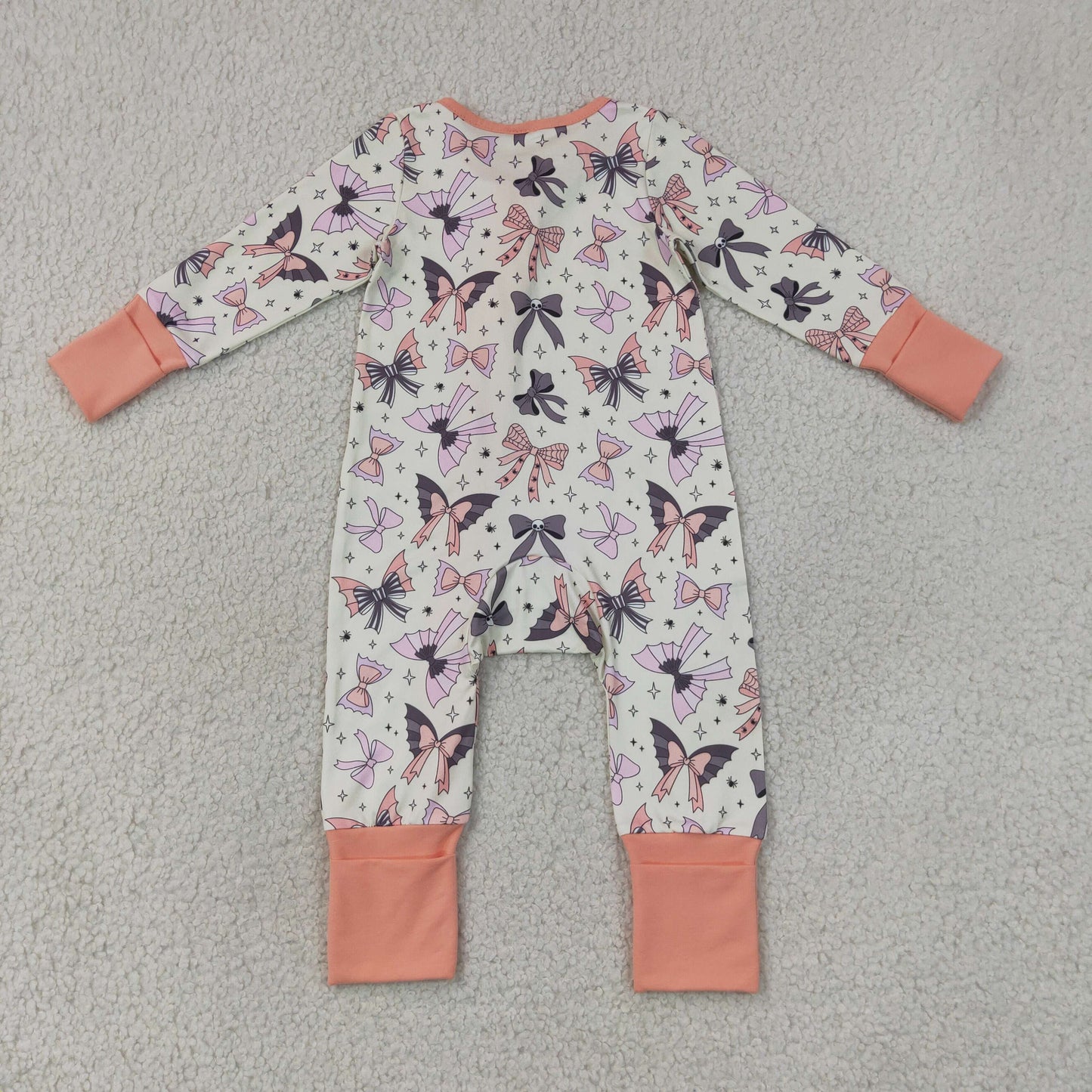 Baby Girls Bats Bows Zipper Footie Sleeper Romper Halloween Clothes RTS
