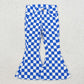 Baby Girl Blue Checkered Bell Denim Pants