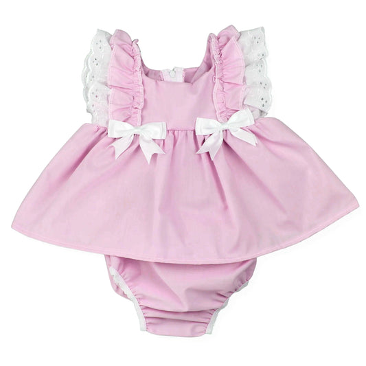 ( Moq 5 )  Preorder Baby Girls Infant Short Sleeves Bows Pink Ruffle Bubble Romper Clothes