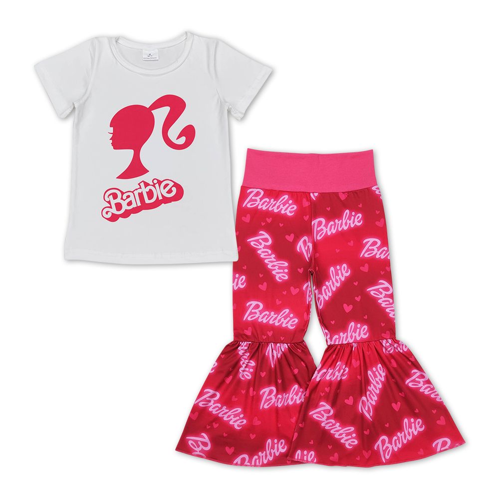 GSPO1186 Baby Girl Doll Shirt Bell Pants Set