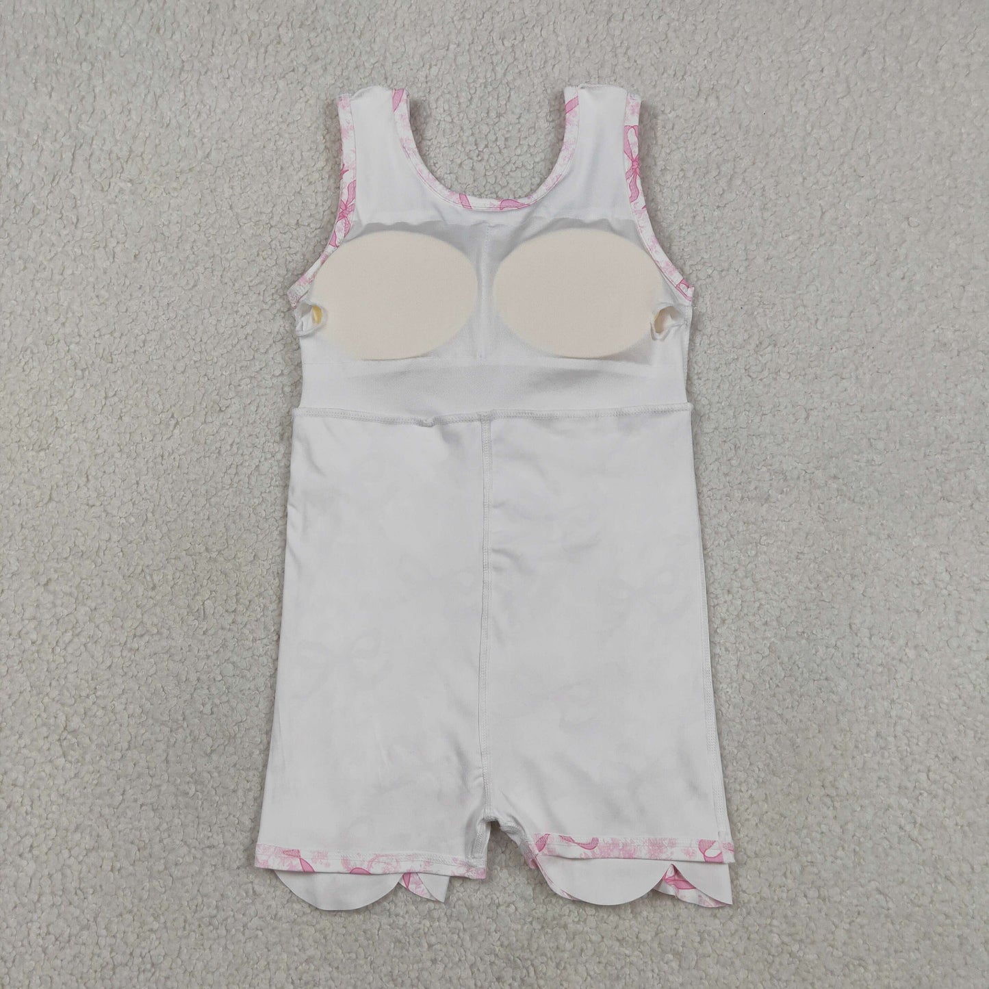 Baby Girls Kids Sleeveless Pink Bows Floral Scallop Yoga Knee Length Dress RTS