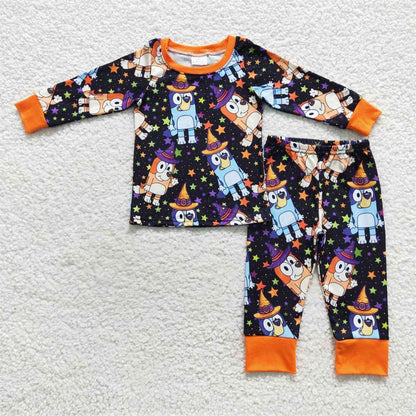 GLP0660 Halloween Baby Girl Long Sleeves Shirt Pants Dogs Outfit Pajamas