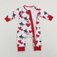 LR0903 Baby Boy Long Sleeves Valentine's Day Rodeo Hearts Zipper One Piece Romper