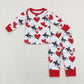 LR0903 Baby Boy Long Sleeves Valentine's Day Rodeo Hearts Zipper One Piece Romper