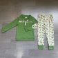 Baby Boys Kids Long Sleeve Zipper Pullover Ducks Pockets Jogger Set Green Clothe RTS