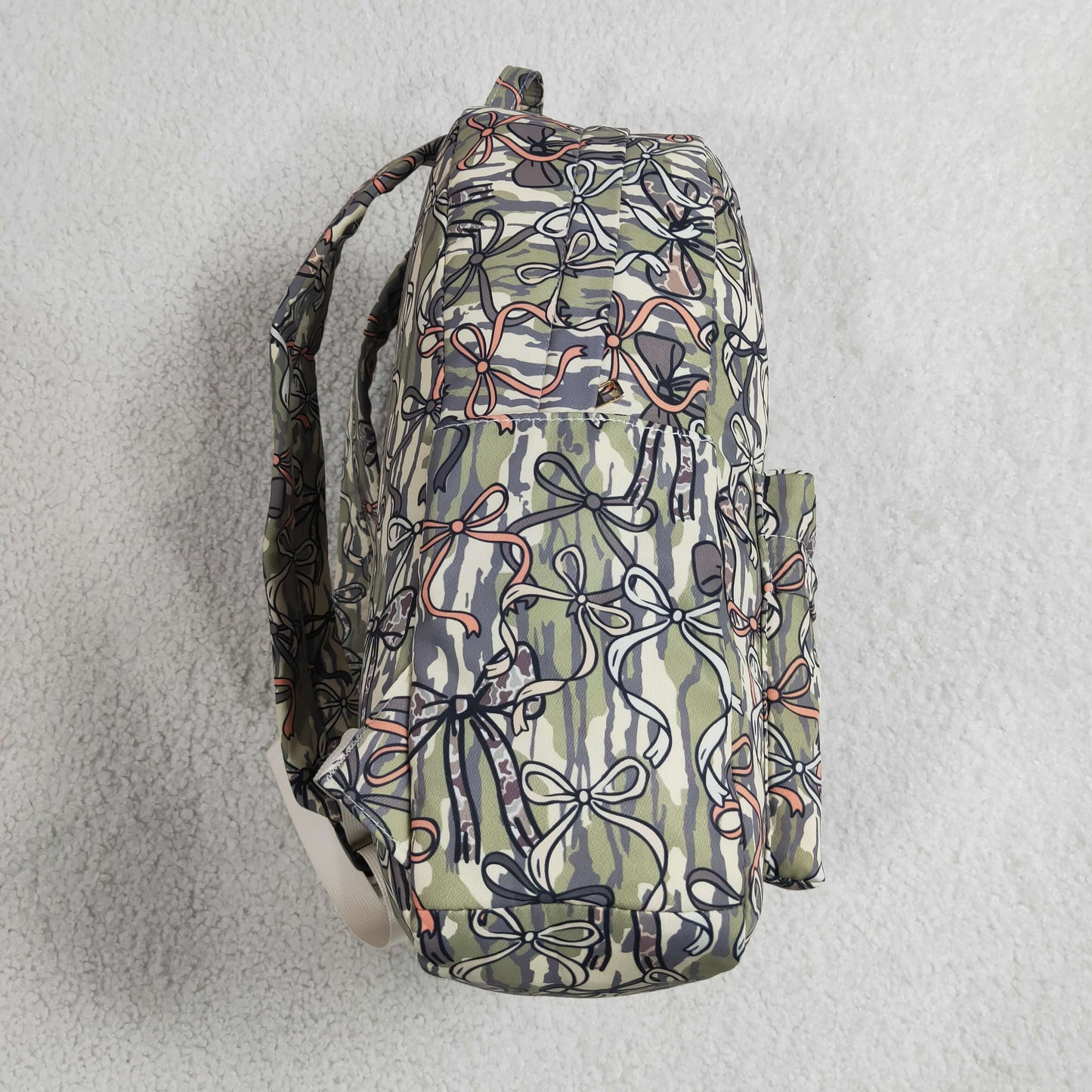 Baby Girls Kids Bows Camo Print Zipper Backpack School Bag RTS