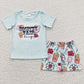 BSSO0245 Short Sleeves Founty Fair Shorts Summer Matching Baby Boy Girl Outfit