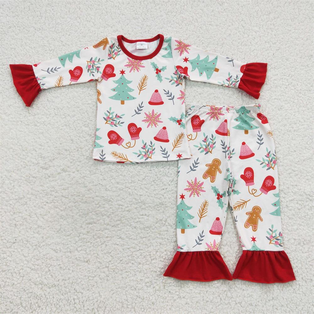 BLP0264 Baby Boy Long Sleeves Gingerbread Pants Christmas Pajamas Outfit