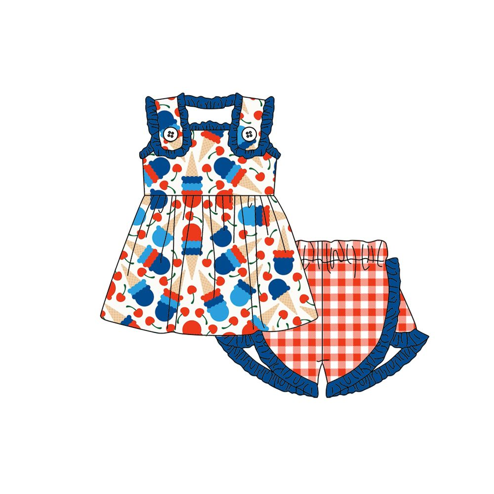 Moq 3 Pre-order GSSO0854 Baby Girls July 4th Popsicle Set