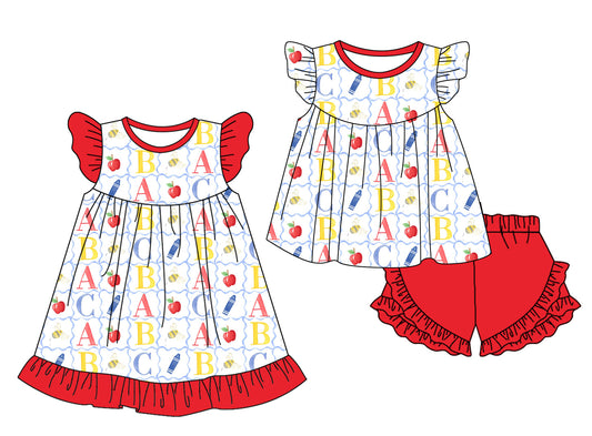 Baby Girl Back To School Sibling Dress Set ( Moq 5 Each Style ) 2.20