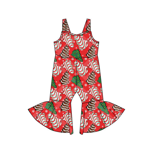 Baby Girl Sleeveless Christmas Cake Red Clothes Jumpsuit