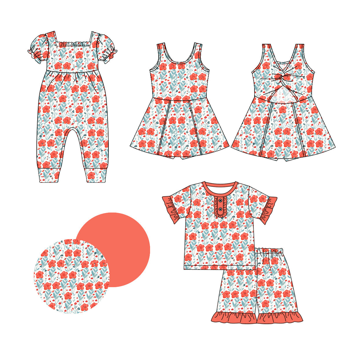 Baby Girl Floral Sibling Romper Dress Set ( Moq 5 Each Style ) 1.3