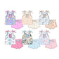 Baby Girl Bows Straps Flower Shirt Shorts Sibling Set ( Moq 5 Each Style ) 3.4