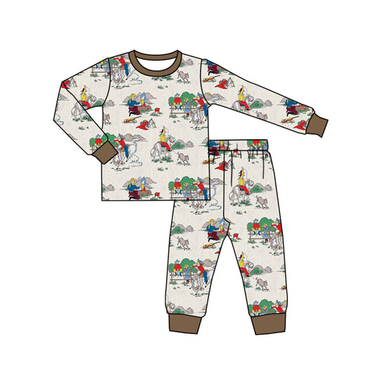 Baby Boy Western Long Sleeves Pants Rodeo Pajamas Outfit Moq 5