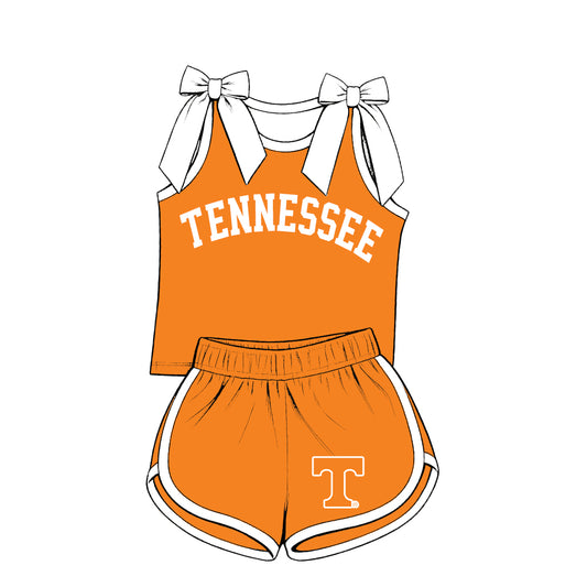 ( Moq 5 ) Baby Girls Kids Sleeveless Bows Shirt Shorts Team Set Clothes