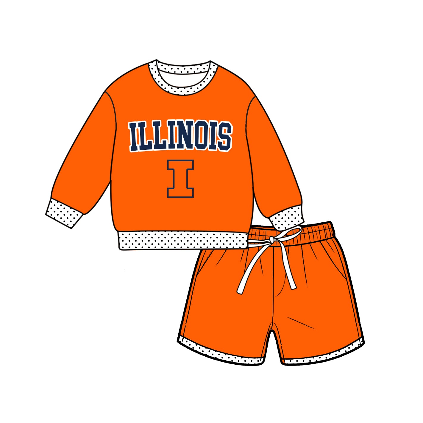 ( Moq 5 ) Baby Girls Kids Long Sleeves Shirt Shorts Team Set Clothes