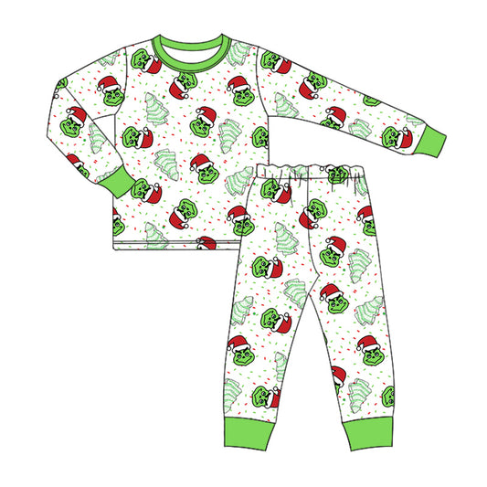 Baby Boy Long Sleeves Face Cakes Shirt Pants Christmas Pajamas Set