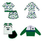 ( Moq 5 Each Style ) Sibling Baby Girls Kids Green Bows Team Shirt Sets Clothes