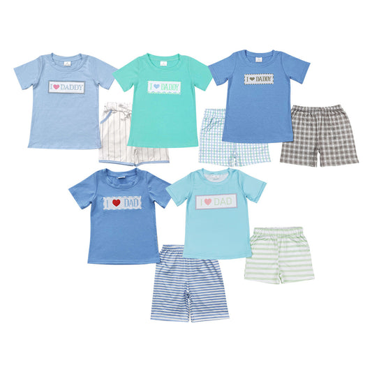 Baby Boy Short Sleeves I Love Daddy Sibling Set Brothers Clothes RTS