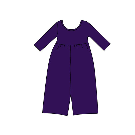 ( Moq 5 ) Preorder Baby Girls Kids Long Sleeves Navy Pants Cotton Jumpsuit Clothes
