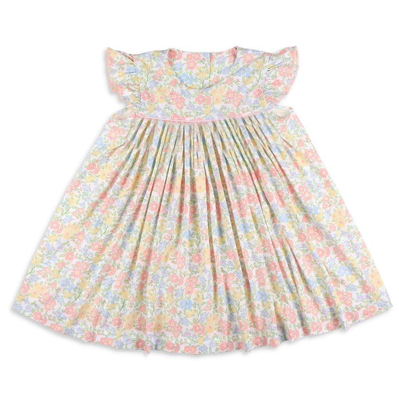 Moq 3 Pre-order GSD0962 Baby Girl Short Sleeves Floral Dress