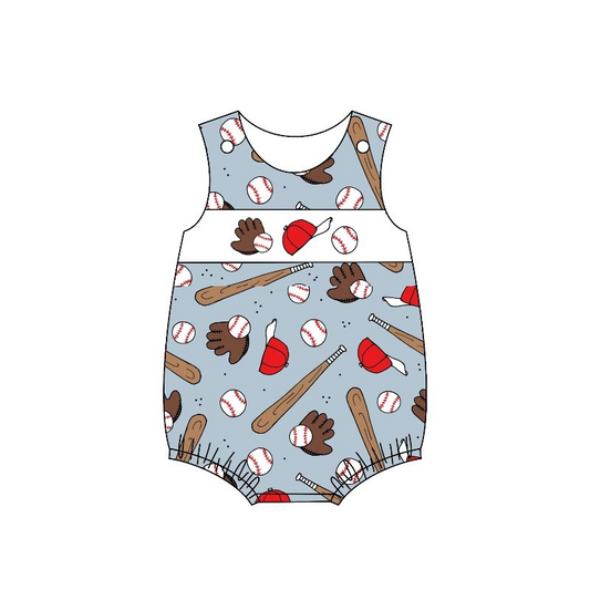 Moq 3 Pre-order SR1235 Baby Boy Sleeveless Baseball One Piece Romper