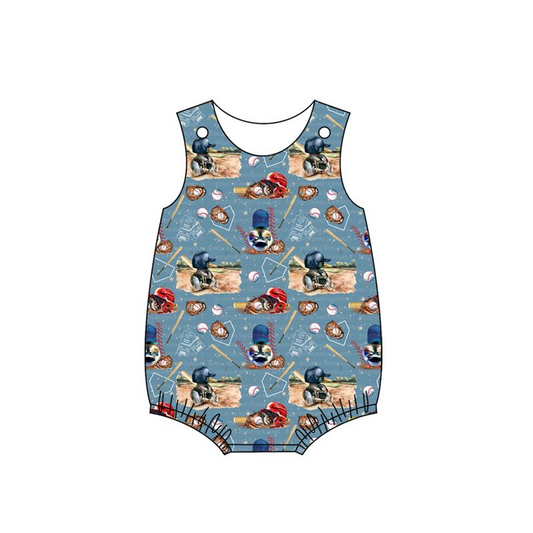 Pre-order SR1273 Baby Boy Sleeveless Baseball One Piece Romper