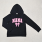Baby Girl Adult Women Long Sleeves  Mini Mama Bow Sibling Mommy and Me Black Hooded Shirt