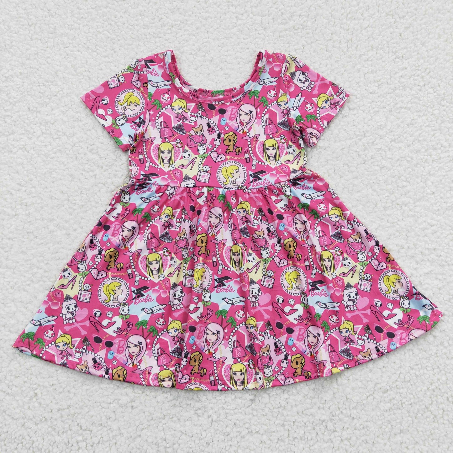 GSD0381 Baby Girl Short Sleeves Summer Birthday Dress