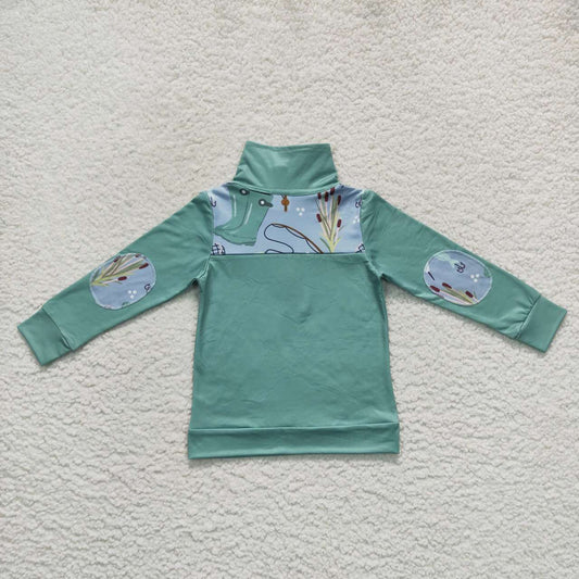 BT0335 Baby Boy Long Sleeves Fishing Zipper Pullover