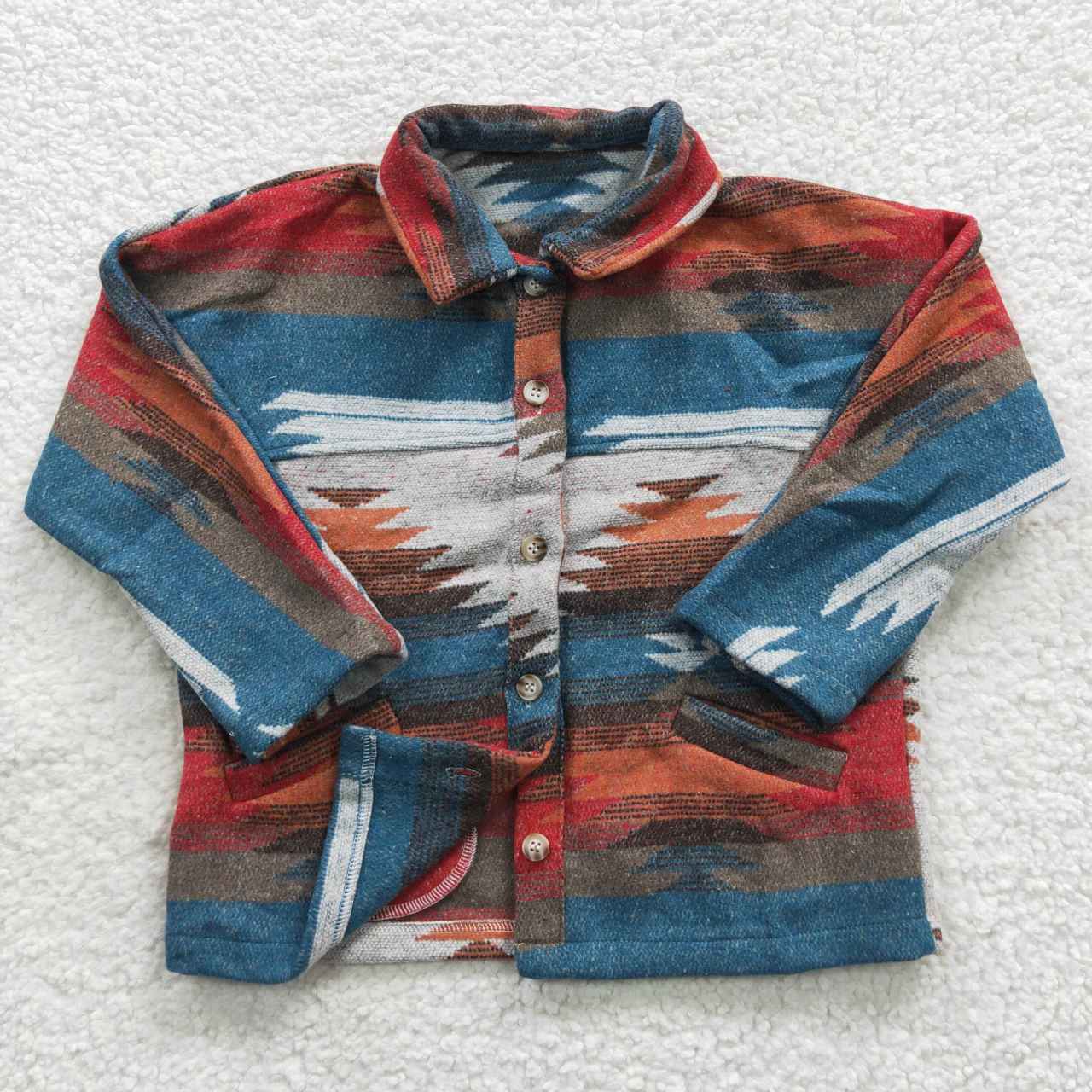 BT0232 Baby Kids Long Sleeves Western Aztec Cardigan Coat