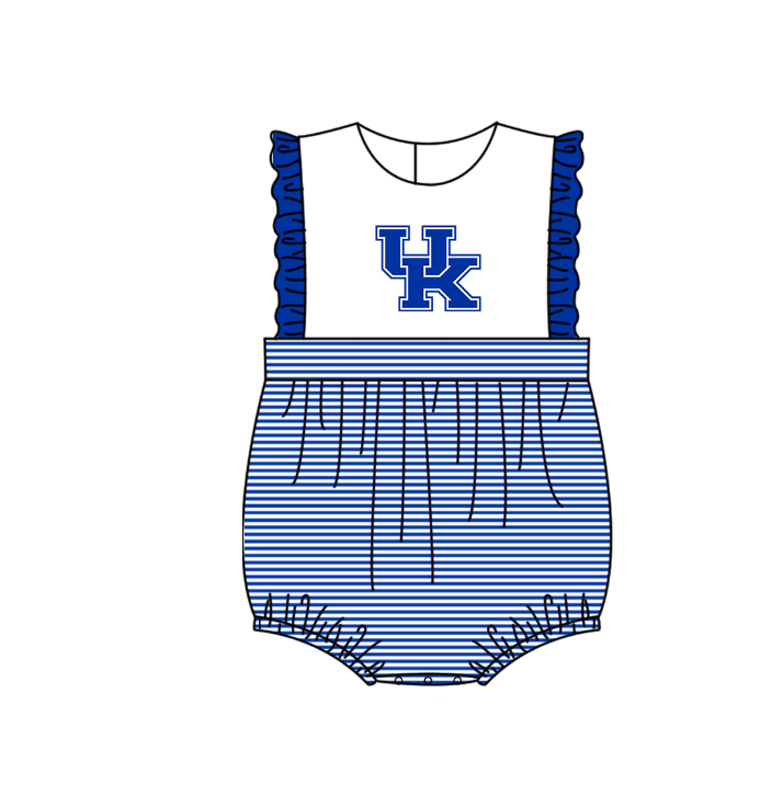 ( Moq 5 Each Style ) Baby Boys Girls Kids Blue Stripes Team Sibling Rompers Sets