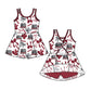 ( Moq 5 Each Style ) Baby Girls Kids Red Bows Elephant Sibling Team Shorts Dresses Set