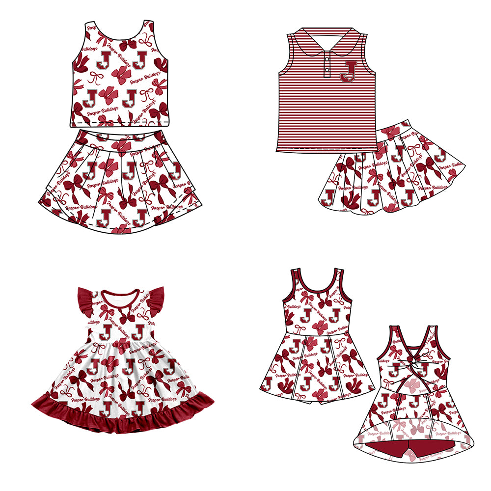 ( Moq 5 each style ) Baby Girl Toddler J Team Bows ‌Sibling Dress Set