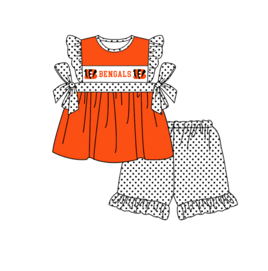 ( Moq 5 ) Baby Girls Toddler Short Sleeves Tunic Dots Shorts Team Set
