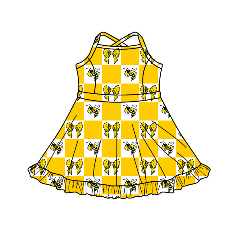 ( Moq 5 Each Style ) Baby Boys Girls Toddler Bee Bows Team Sibling Shorts Dress Shirt Set Clothes