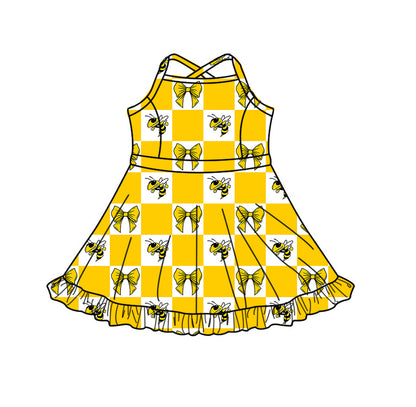 ( Moq 5 Each Style ) Baby Boys Girls Toddler Bee Bows Team Sibling Shorts Dress Shirt Set Clothes