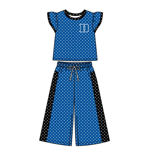 ( Moq 5 ) Baby Girls Kids Short Sleeves Shirt Pants Team Set Clothes