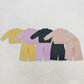 Sibling Baby Girl Kids Long Sleeves Shirts Pockets Pants Sets Cotton Clothes RTS