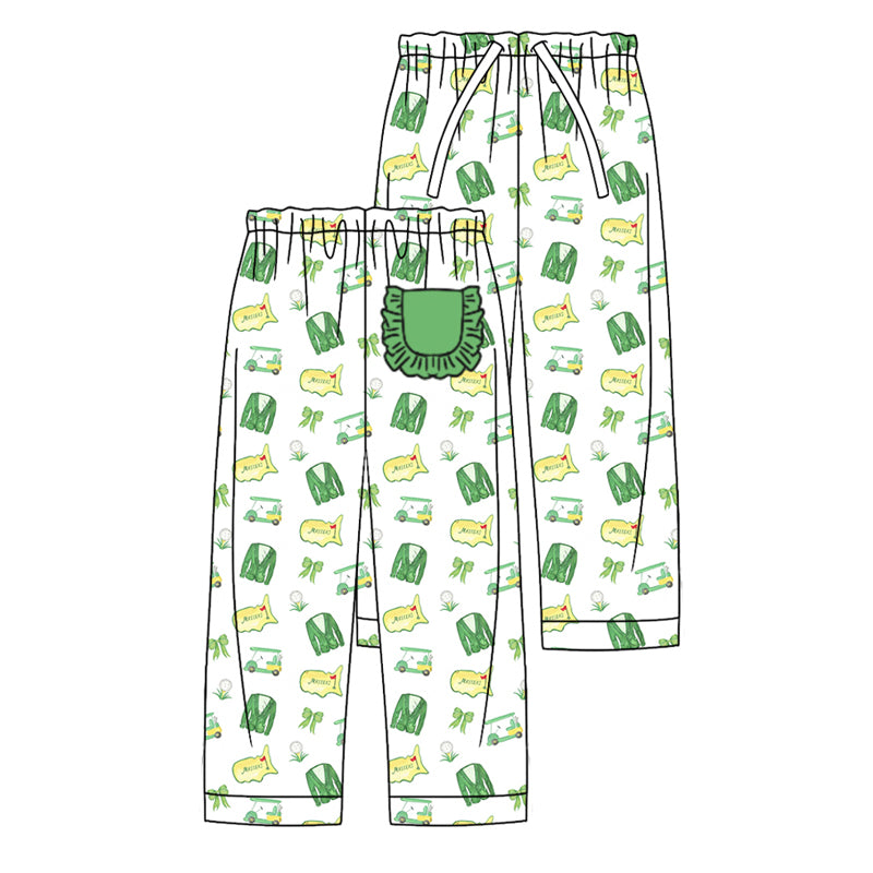 Adult Women Golf Green Pajamas Pants