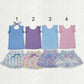 Sibling Baby Girls Kids Short Sleeves Shirts Flower Skirts Shorts Yoga Active Sets Clothes RTS