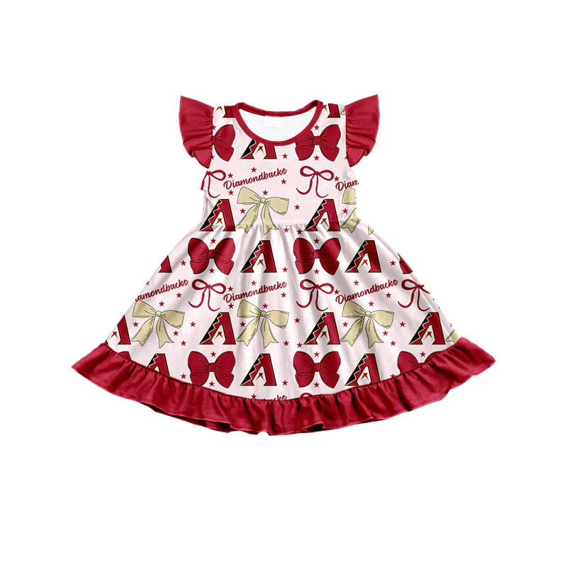 ( Moq 5 each style ) Baby Boy Girl Toddler A Team Red Bows Sibling Shirt Dress Set 6.21