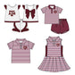 ( Moq 5 each style ) Baby Boy Girl Short Sleeves Team AM Sibling Dress Shirt Set 5.5