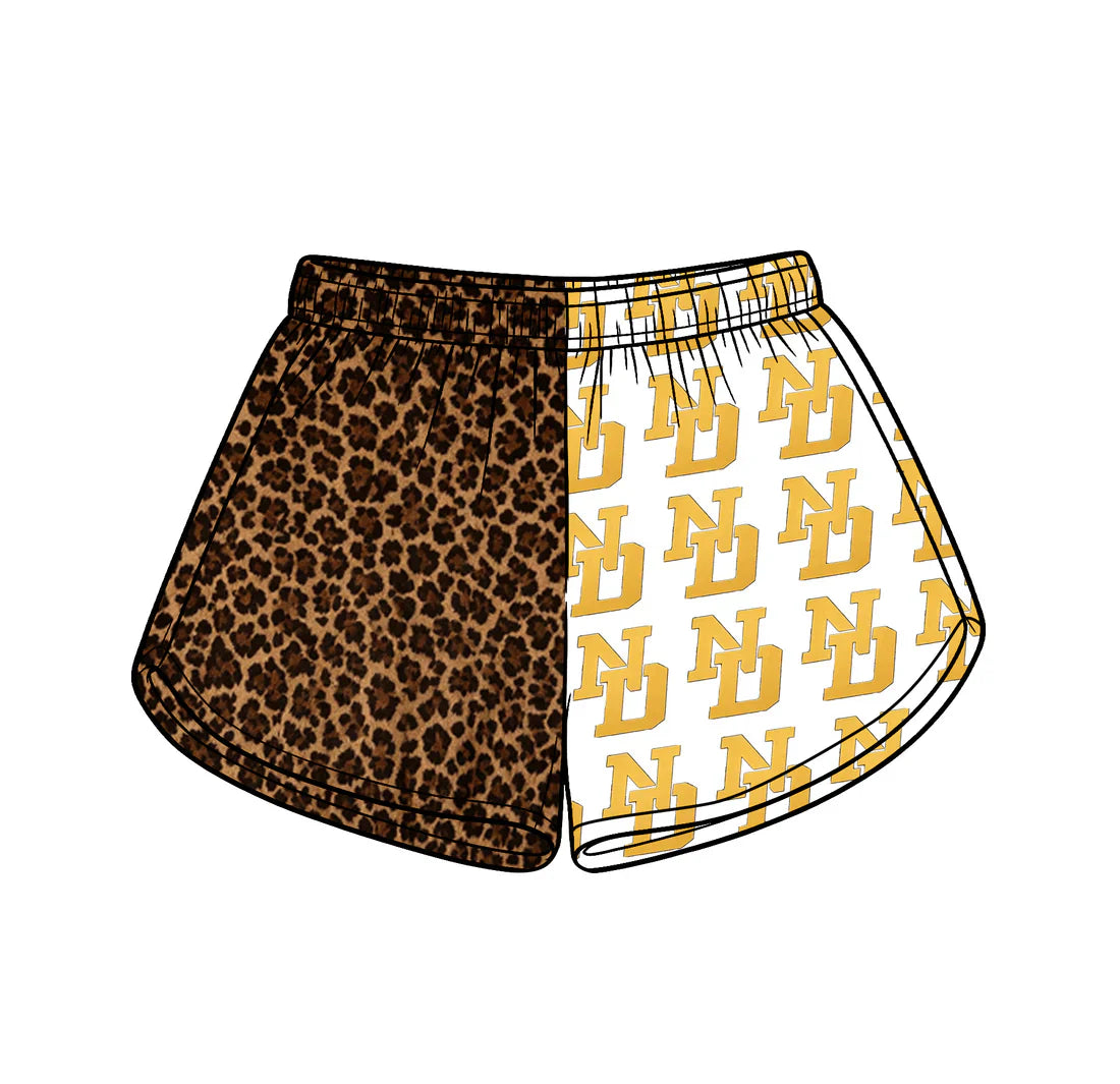 ( Moq 5 ) Baby Girls Kids ND Leopard Team Shorts Summer Clothes