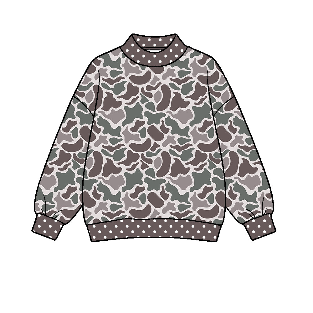 ( Moq 5 ) Baby Kids Toddler Long Sleeves Camo Print Shirt Tops Clothes