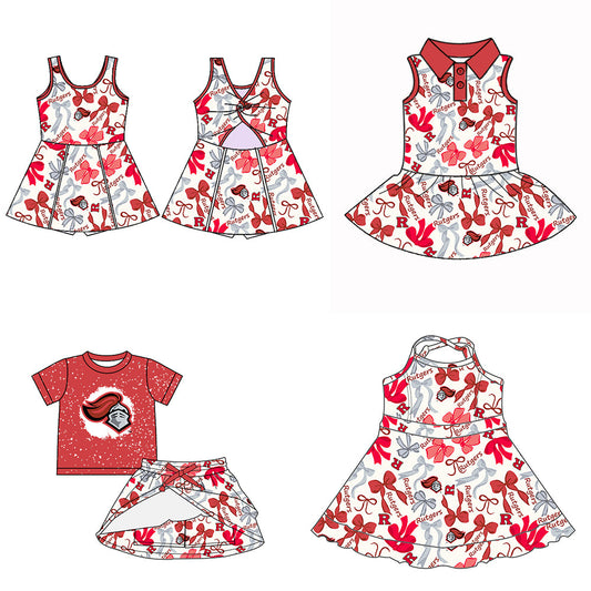( Moq 5 each style ) Baby Girl Team R Sibling Bows Dress Set 5.13