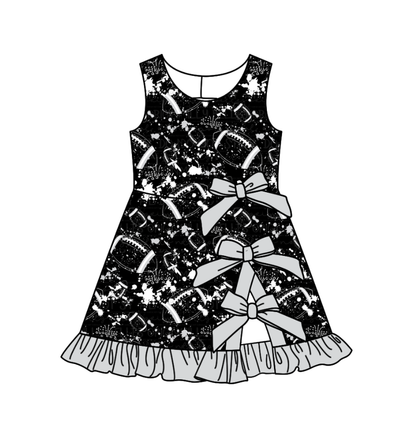( Moq 5 Each Style ) Baby Boys Girls Toddler Football Sibling Shorts Romper Dresses Set Black Clothing